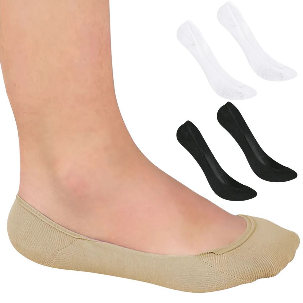 Kit 2 Pares Meias Sapatilha Básica Selene 7340-003 Algodão Invisível