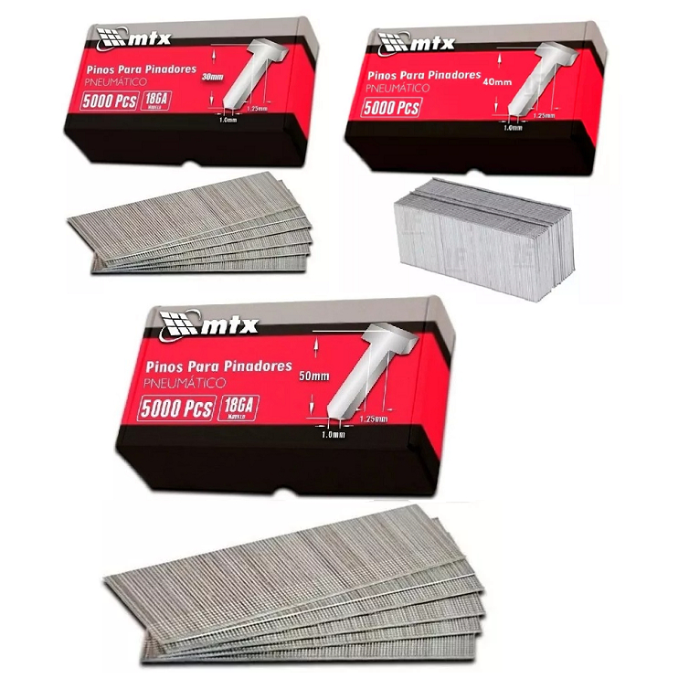Pinos Para Pinadores Pineumáticos 30 40 e 50 Mm  3 Caixas 15000 Pinos Mtx