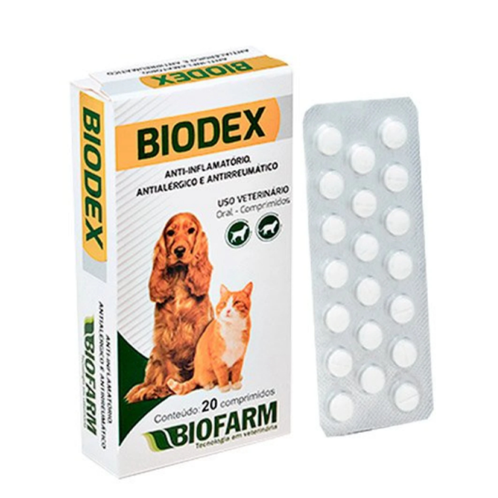 Anti-Inflamatório Biodex Biofarm para Cães e Gatos - 20 Comprimidos