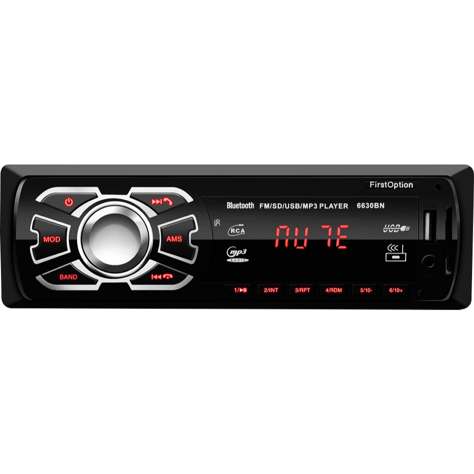 Rádio MP3 Player Som Automotivo 6630BN Bluetooth Universal 1 Din com USB e Leitor de Cartão SD