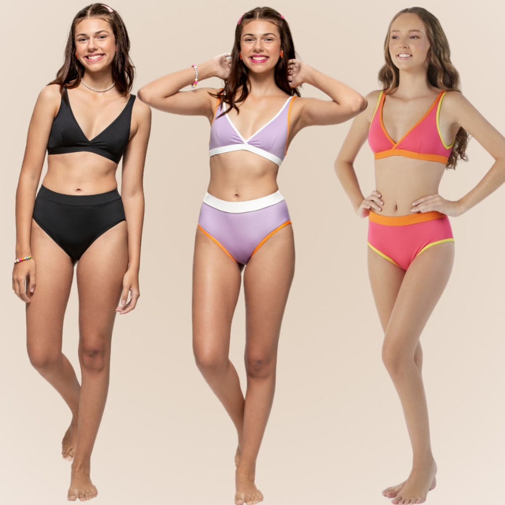 Conjunto de Biquíni Arsiè Juvenil com Bojo Removível Alça Fina Calcinha Lateral Larga Moda Praia - Sports & Outdoors