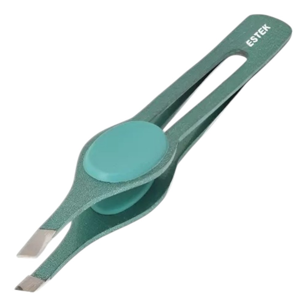 Pinça Profissional Para Sobrancelhas Verde Depilação Laqueada Diagonal Obliqua Estética Estek em Oferta na Shopee