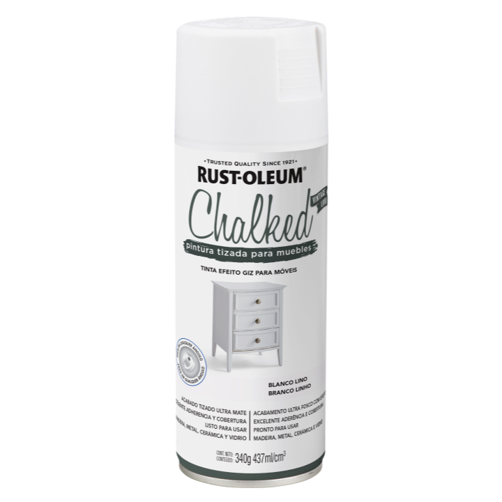 Spray Chalked Efeito Giz Branco Linho Rust Oleum - Home & Living