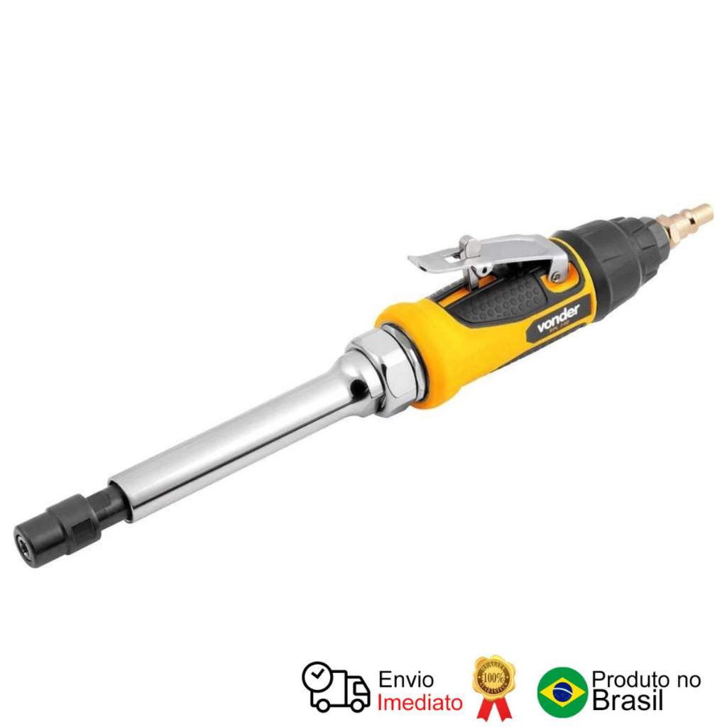 Retífica Pneumática Longa Reta 1/4'' 6,35mm Rpl140 Vonder