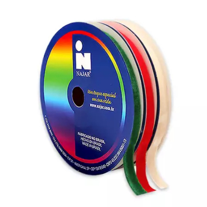 Fita Veludo 950 N.02 10mm com 10mts fita para presente fita decorativa fita para embalagens