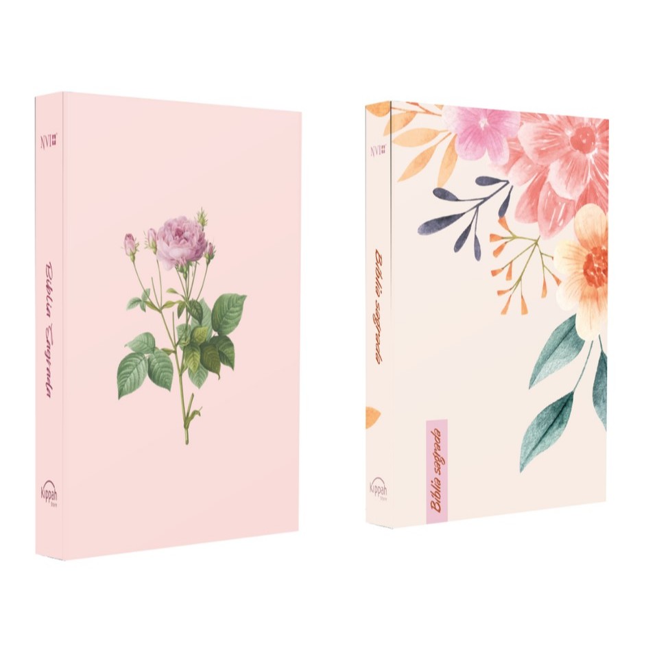Kit Bíblia Sagrada | NVI | Rosa de Saron + Floral - Books & Magazines