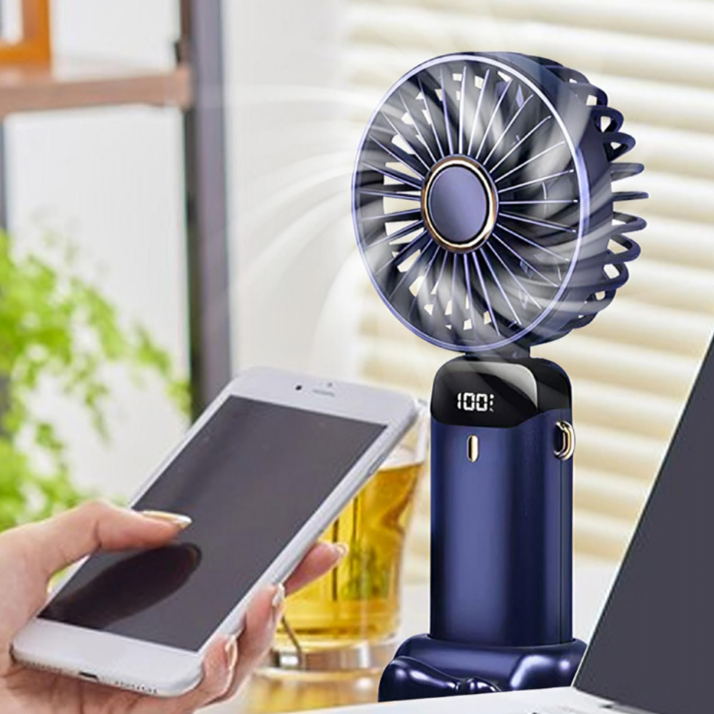5 Modos De Ventilador Portátil mini Pequeno Dobrável digital De Escritório Presente USB Carregando Bateria em Oferta na Shopee