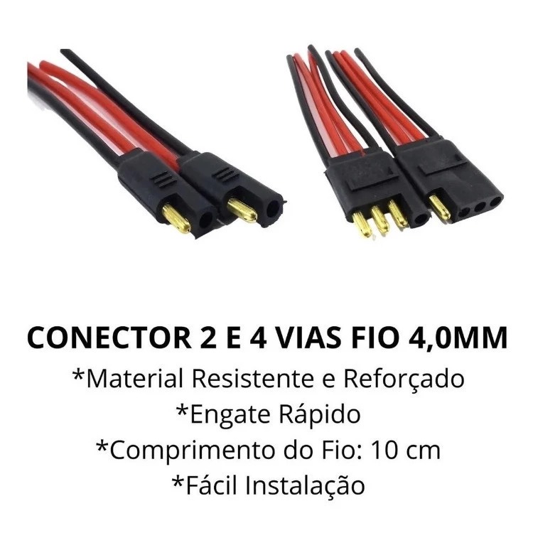 Kit Chicote 4 Vias + Chicote 2 Vias Com Fio De 4,0mm em Oferta na Shopee