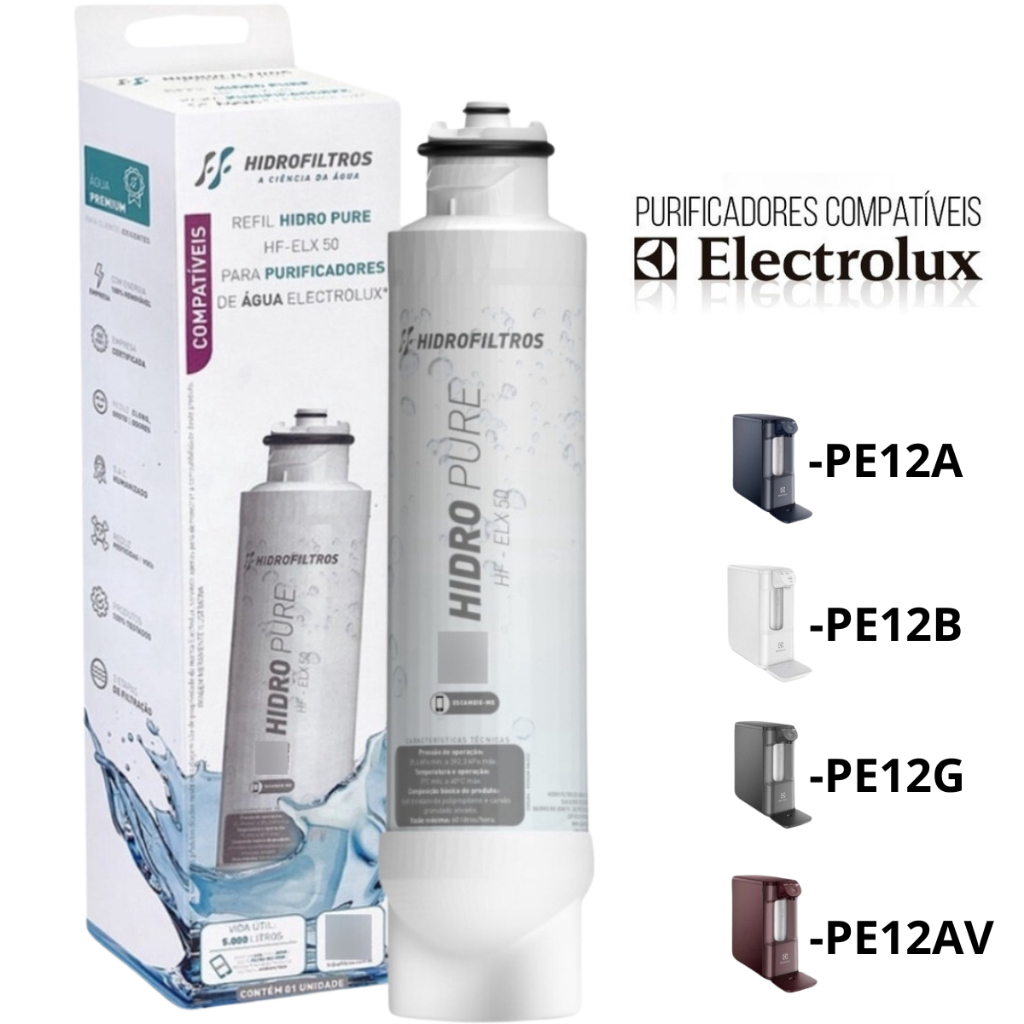 Kit 1 ou 2 Refil Vela Compatível para Purificadores Electrolux Acqua Pure PE12A-PE12B-PE12G-PE12AV