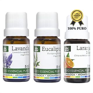 WNF Kit Óleo Essencial Lavanda, Laranja e Eucalipto 100% Puro 5ml em Oferta na Shopee