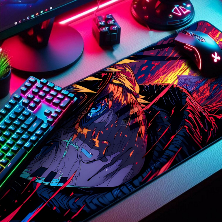 Mouse Pad Gamer Borda Costurada p/ Desktop com Estampas Exclusivas Anime IA 1