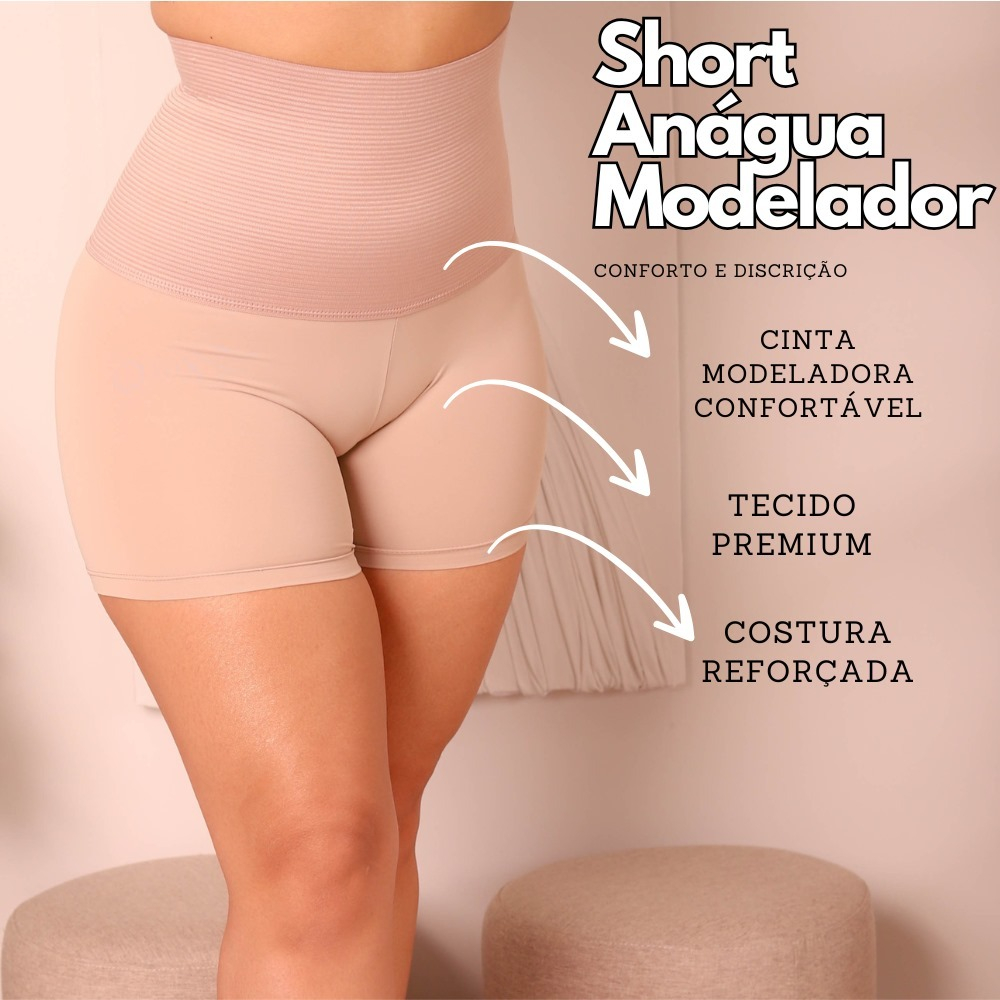 Bermuda Modeladora Anágua Cinta Short Feminino Modelador Alta Compressão Reduz Medidas pos parto em Oferta na Shopee