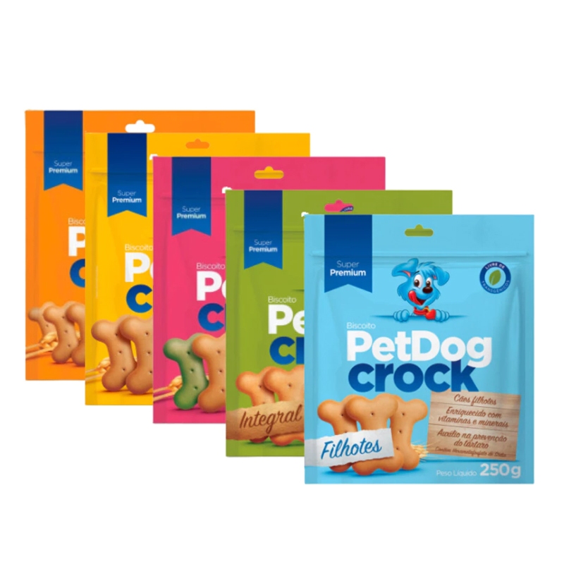 Biscoito Petisco Pet Dog Crocante 250g para Cães Sabores Diversos