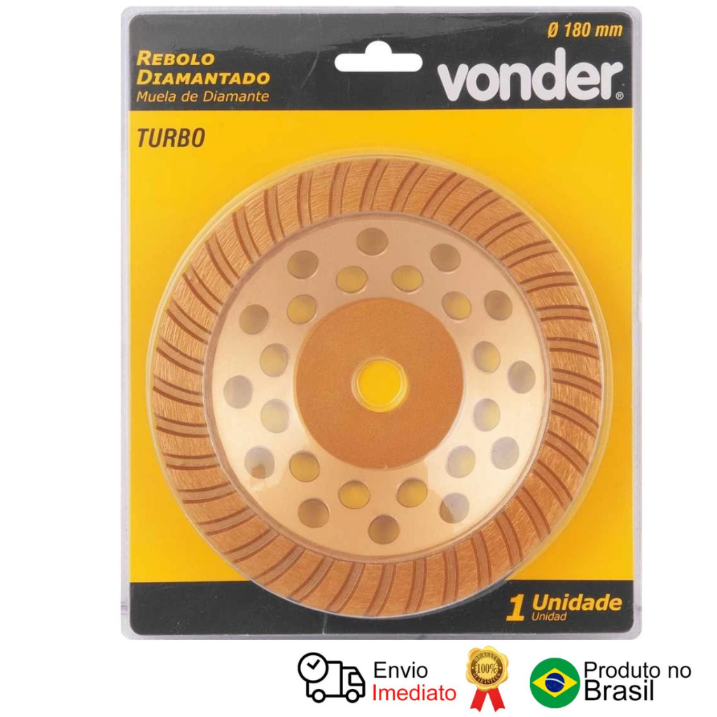 Rebolo Diamantado 180 Mm Turbo Vonder