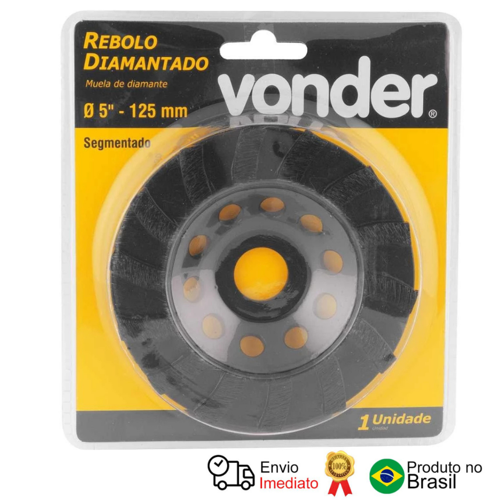 Rebolo Diamantado 125 Mm Lixadeira Concreto Lcv 1010 Vonder