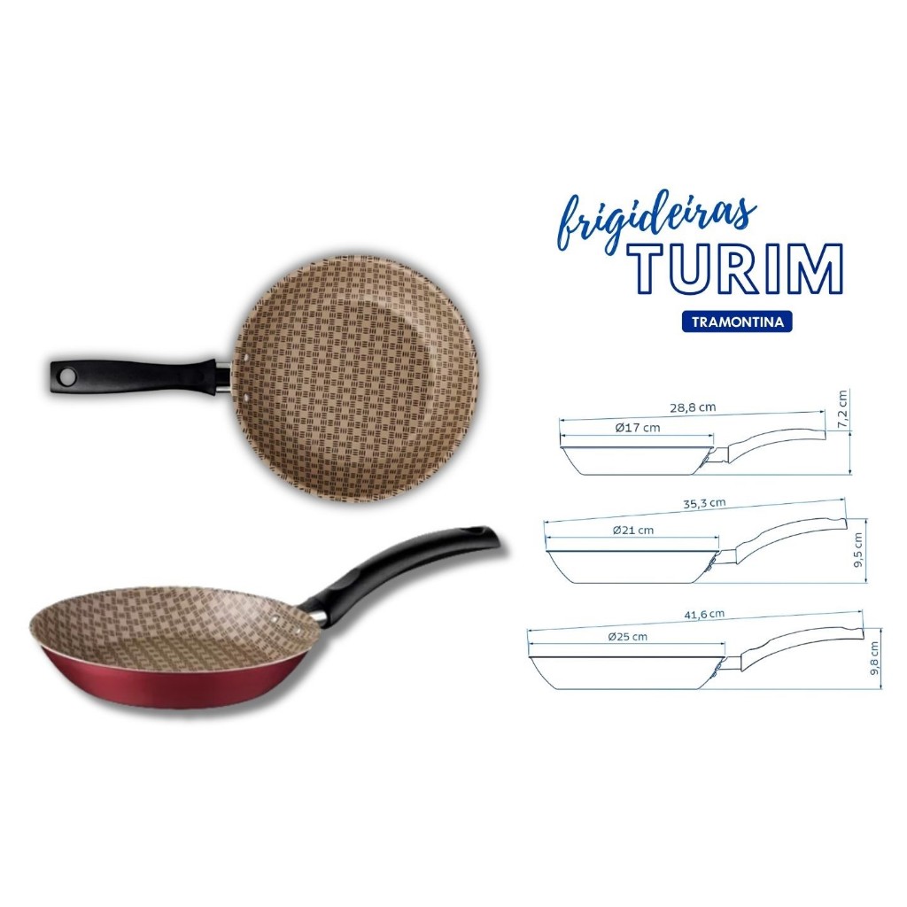 FRIGIDEIRA TURIM TRAMONTINA ANTIADERENTE VERMELHA em Oferta na Shopee