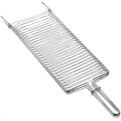Grelha Dupla Abaulada 56X17cm Super Grill 01 Assar Peixe Linguiça Frango Mor Aço Reforçado Resistente Churrasqueira