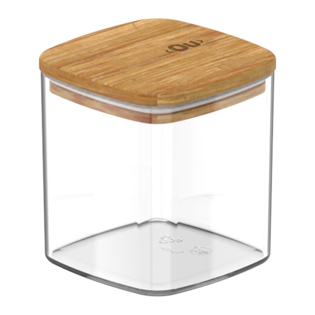 Mini Pote Hermético Tampa De Bambu Para Condimentos Grãos 150ml