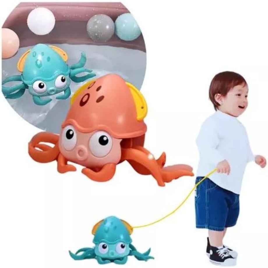Brinquedo Polvo Fujão Com Bateria Recarregável Com Luz Sons Movimento Para Crianças Banho Piscina
