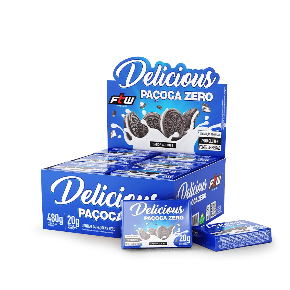 Delicious Paçoca Zero Caixa 24 un. - FTW - Health