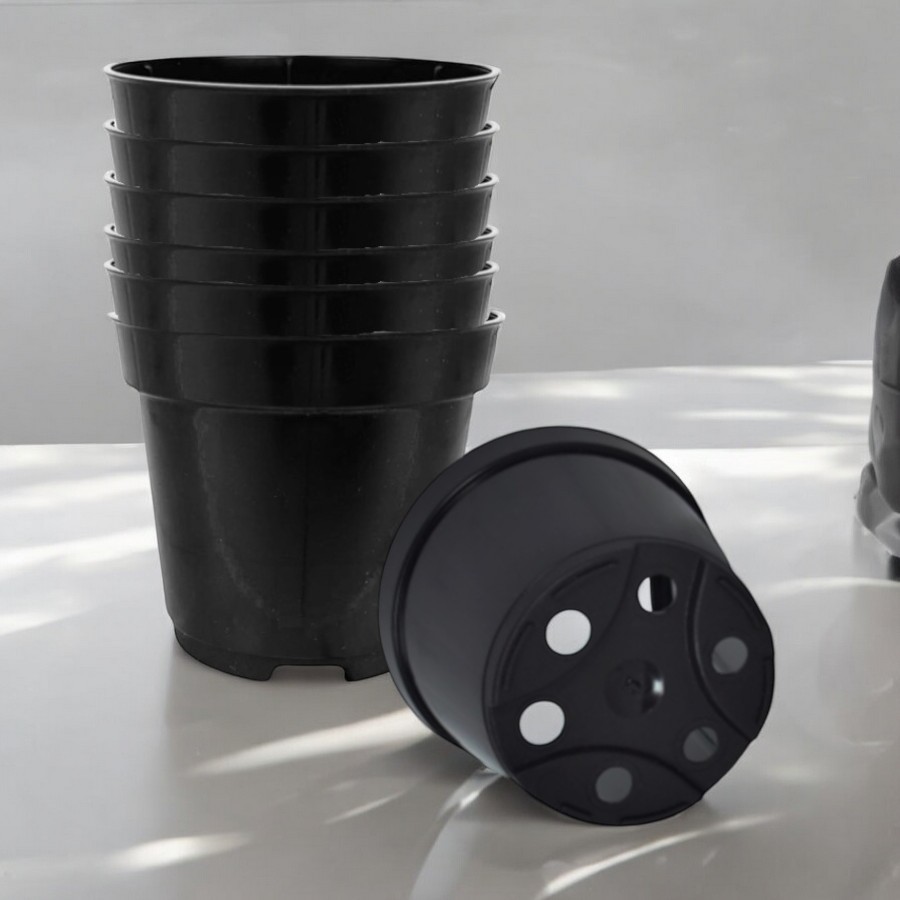 25 Vasos Plásticos Pote 9 Preto Rígido 210 ml - Ideais para Cactos, Suculentas e Plantas Pequenas,Perfeitos para Decorar