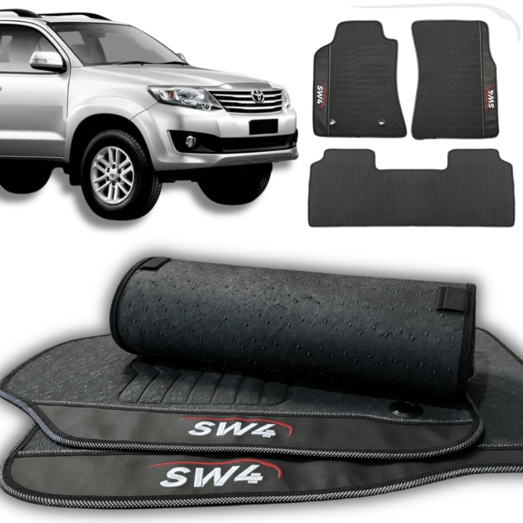 Tapete de Carro Hilux SW4 2005 2006 2007 2008 2009 2010 2011 2012 2013 2014 2015 3 Peças Impermeável