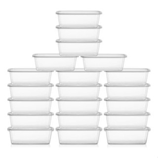 Kit 20 Potes 500ml Reutilizável Transparentes BPA FREE Freezer Microondas Marmita Organizador em Oferta na Shopee