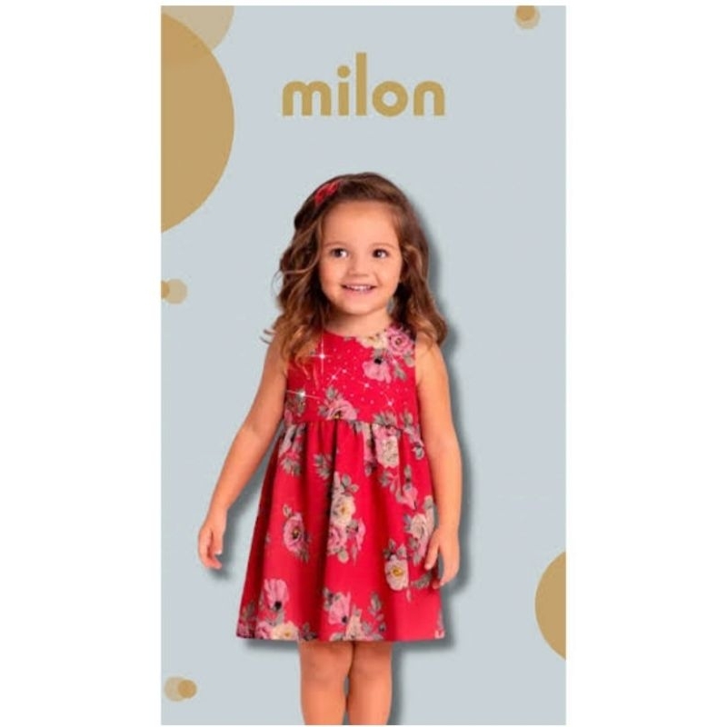 Vestido infantil menina bebe Milon para Festas com foro tamanho 1/4/8