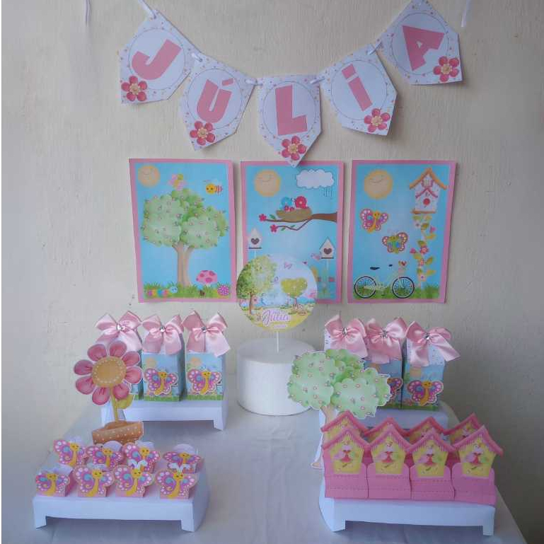 Kit Festa Jardim Encantado Personalizado | Só Bolinho | Lembrancinha | Aniversário Decoração | Caixa Milk