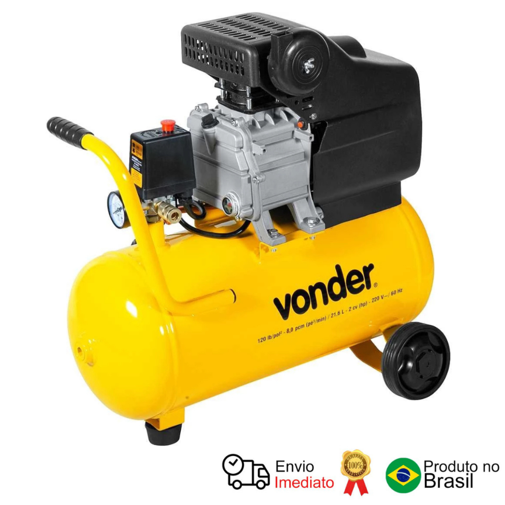 Motocompressor De Ar 8,0 Pcm 21,6 Litros 220V Mcv 216 Vonder em Oferta na Shopee