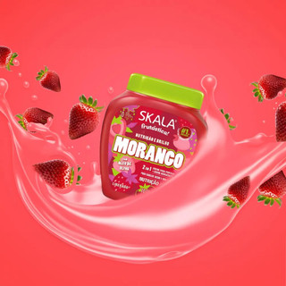 Máscara Capilar Creme Skala Frutástica Cachos e Lisos Morango Creme de Tratamento Nutrição 2 em 1