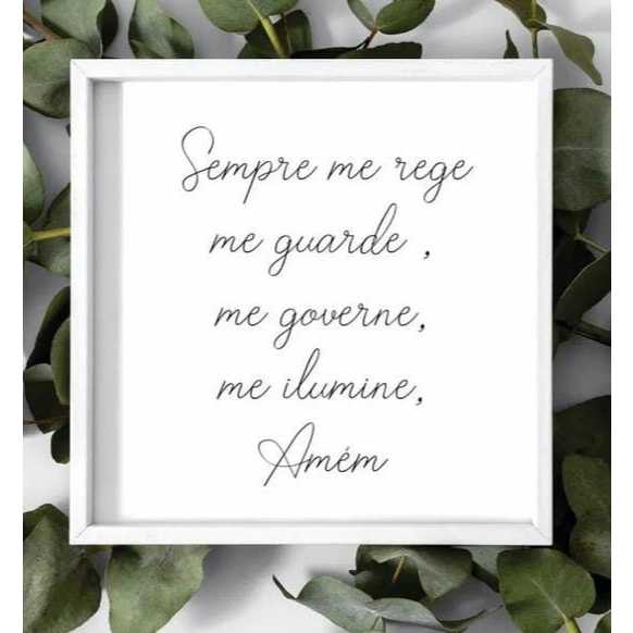 Quadro decorativo cobre caixa de luz com moldura 43x43 Resinado Sempre me rege, me guarde  sala/quarto/cozinha/decoração