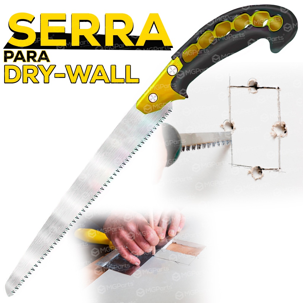 Serrote Profissional para Drywall Gesso Lâmina Em Aço Resistente Cabo Emborrachado 6 Polegadas