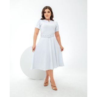 Vestido Alice Com Perola Acompanha Cinto em Oferta na Shopee