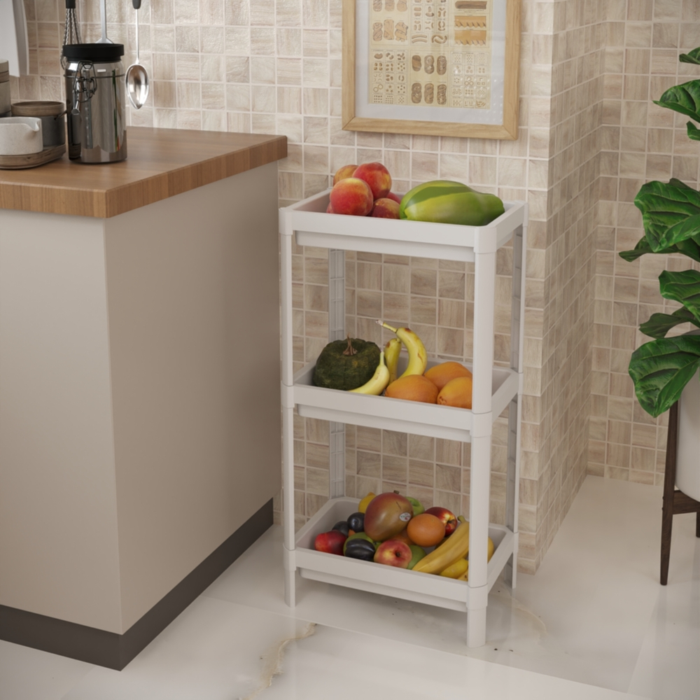 Estante Geo Multiuso Organizador Compacto 3 Prateleiras 76cm
