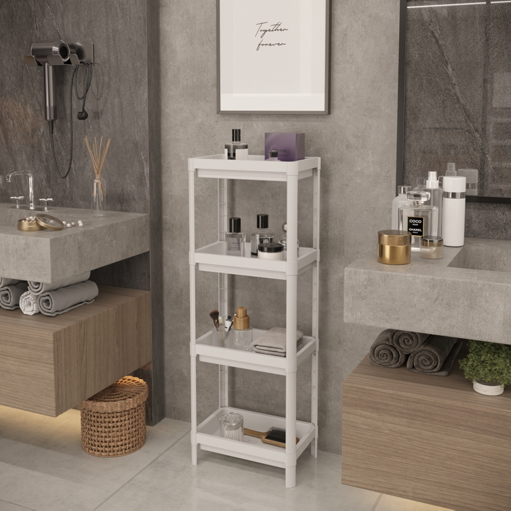 Estante Geo Multiuso Organizador Compacto 4 Prateleiras 112cm