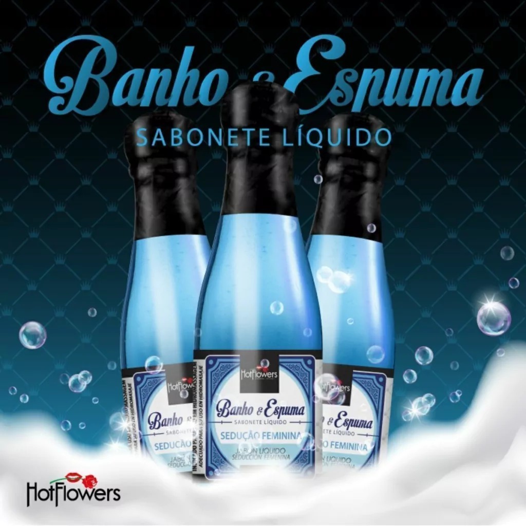 Sabonete Liquido Banho & Espuma - Sedução Feminina Hot Flowers Espuma para banho de banheira, hidromassagem e Ofurô.