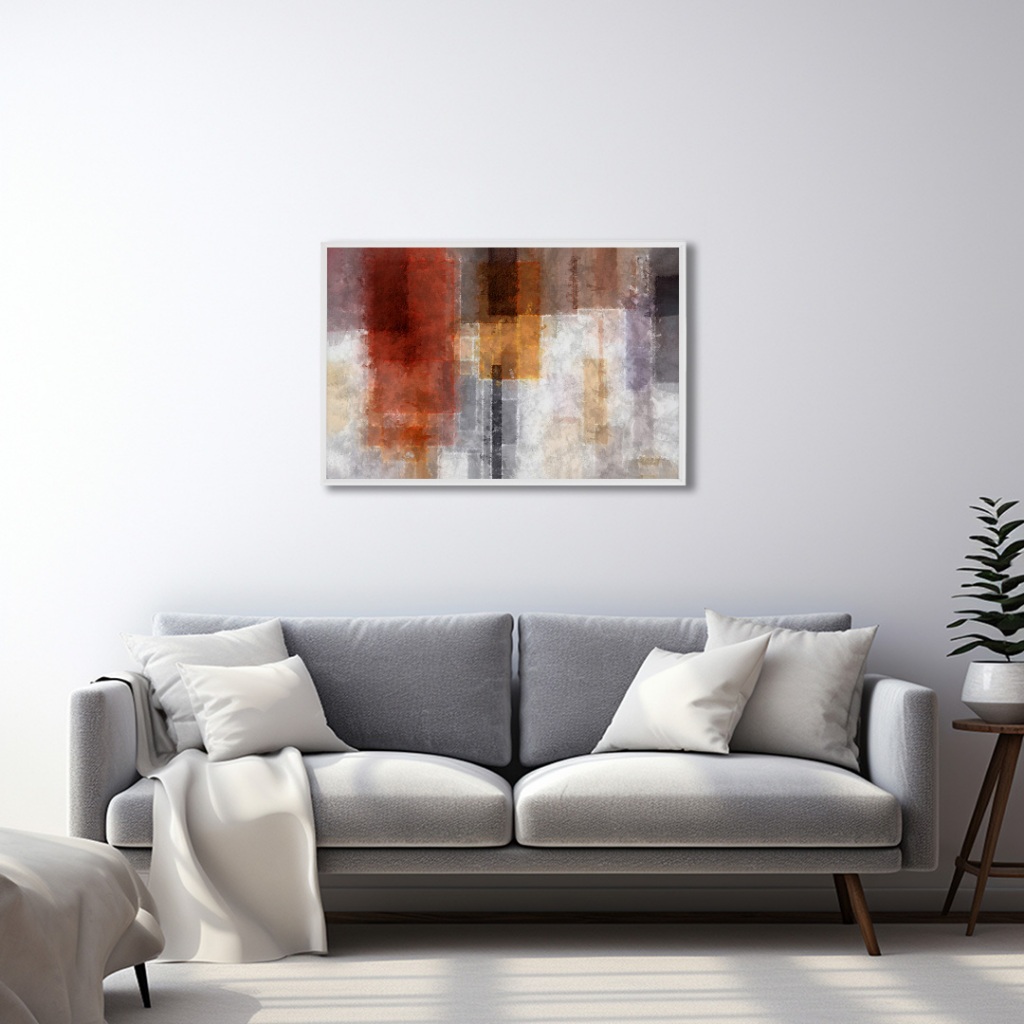 Quadro Decorativo 1 Tela  ABSTRATO Com Moldura 50x75cm  60x90cm em Oferta na Shopee