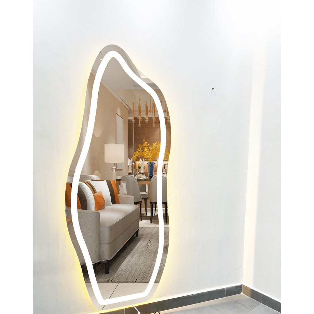 Espelho Orgânico Polido Flame E06 150x60cm 170x70cm Com LED Jateado Branco Frio 6000k em Oferta na Shopee