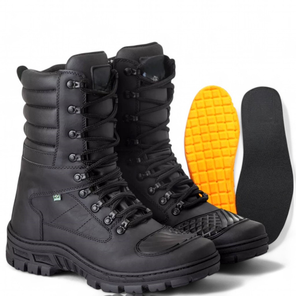 Bota Coturno Militar Segurança Cano Longo Impermeável Reforçado Palmilha Em Gel Pronta Entrega em Oferta na Shopee