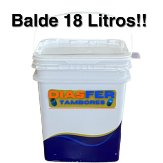 Balde 18 Litros Retangular Com Tampa Reuso Alimenticio Armazenar Ração Mel Grãos Alças Reforçadas 100% Higienizado em Oferta na Shopee