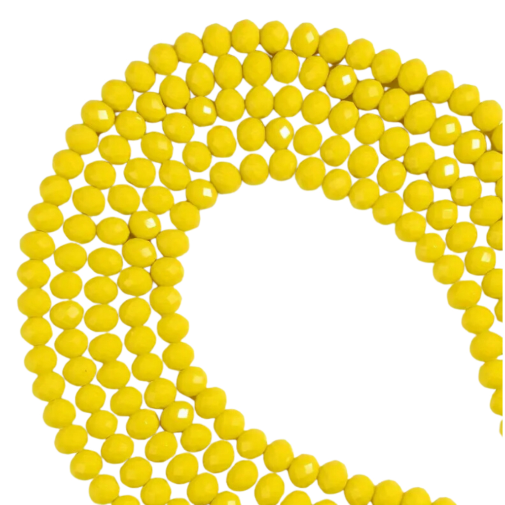 200 contas cristal 8mm Amarelo leitoso guia umbanda candomblé