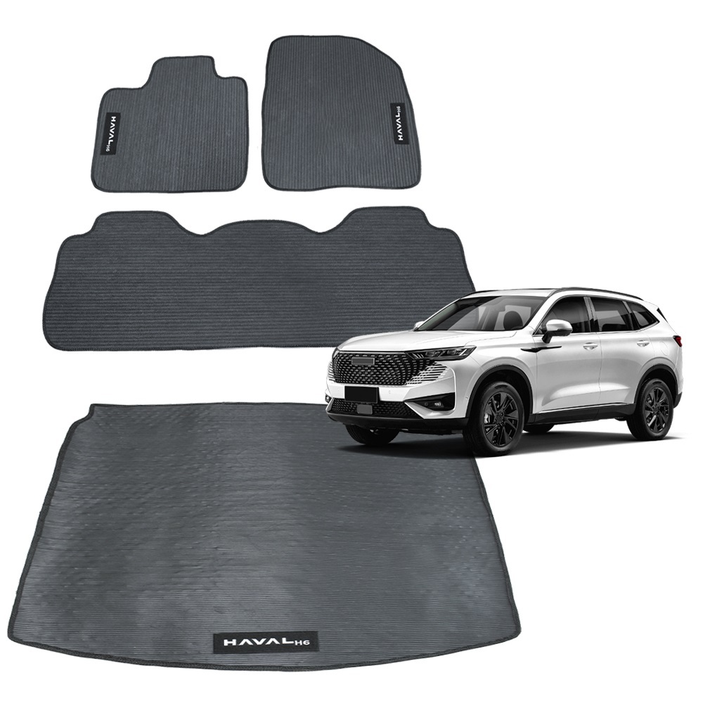 Tapete de Carro Haval H6 2023 2024 2025 Borracha 3 Peças Kit Tapete Impermeável Porta Malas