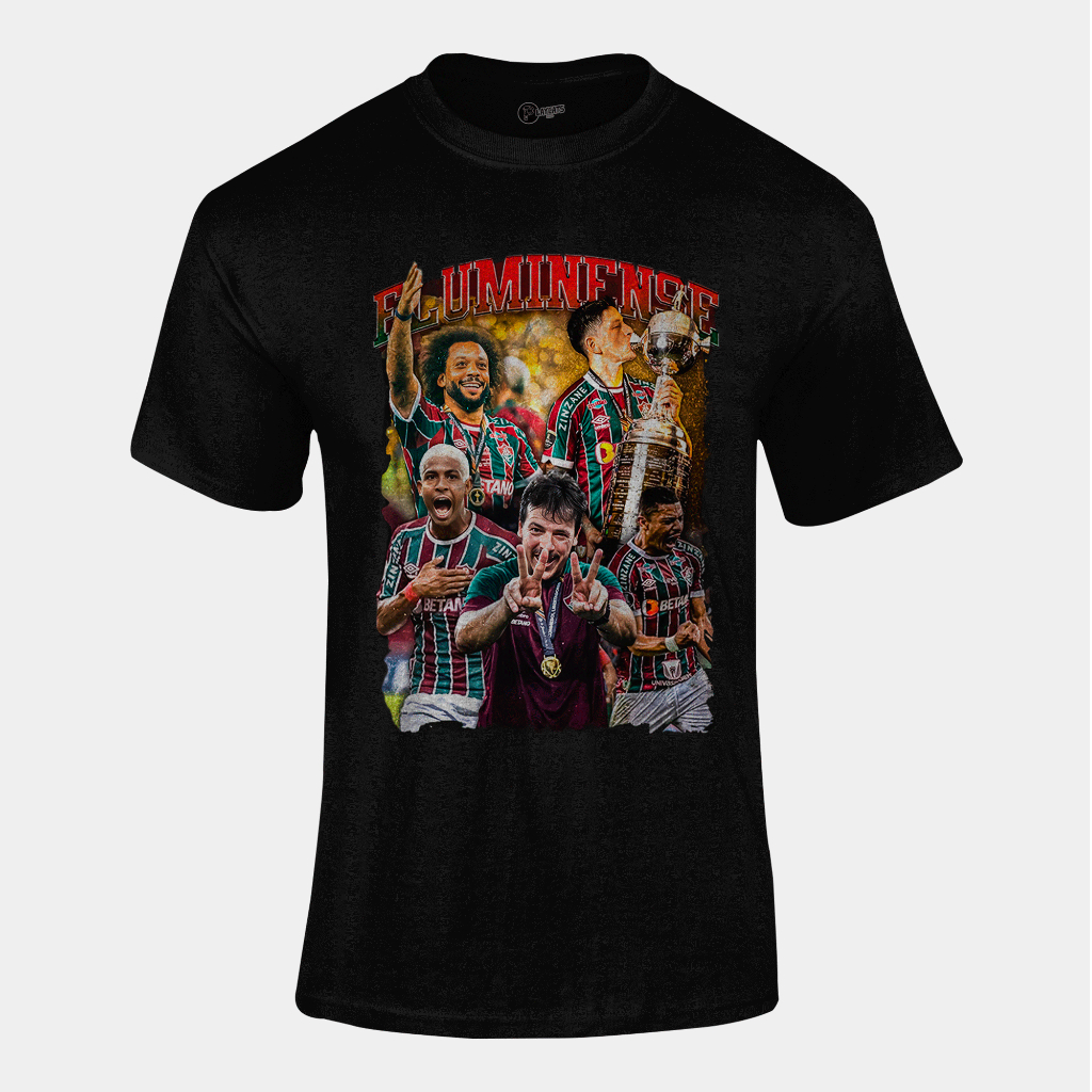 Camiseta Algodão Unissex - Time De Futebol Fluminense - Graphic Tee Tshirt Casual Versátil Alta Qualidade
