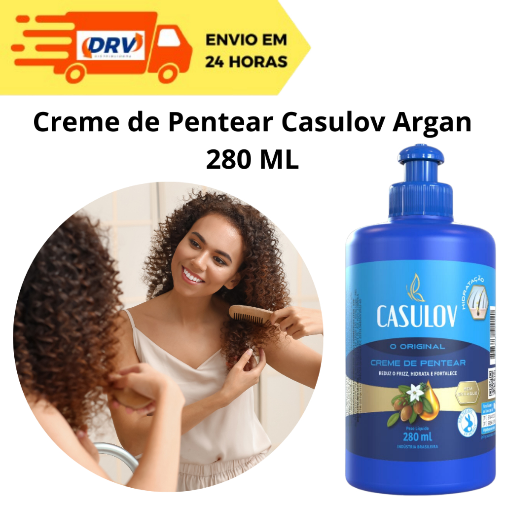 Creme de Pentear Casulov Argan 280 ML - Creme Para Pentear Casulor 280 ML - Creme Pentear Casulão