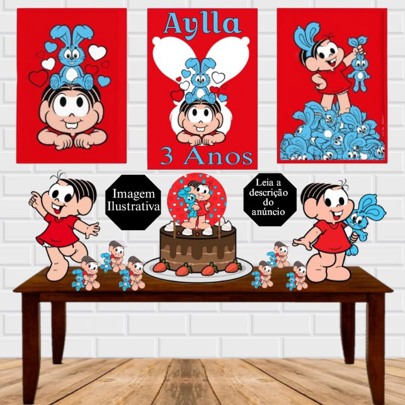 kit Só Um Bolinho Mônica , Cascão, Cebolinha, Magali Baby, Magali Melancia.