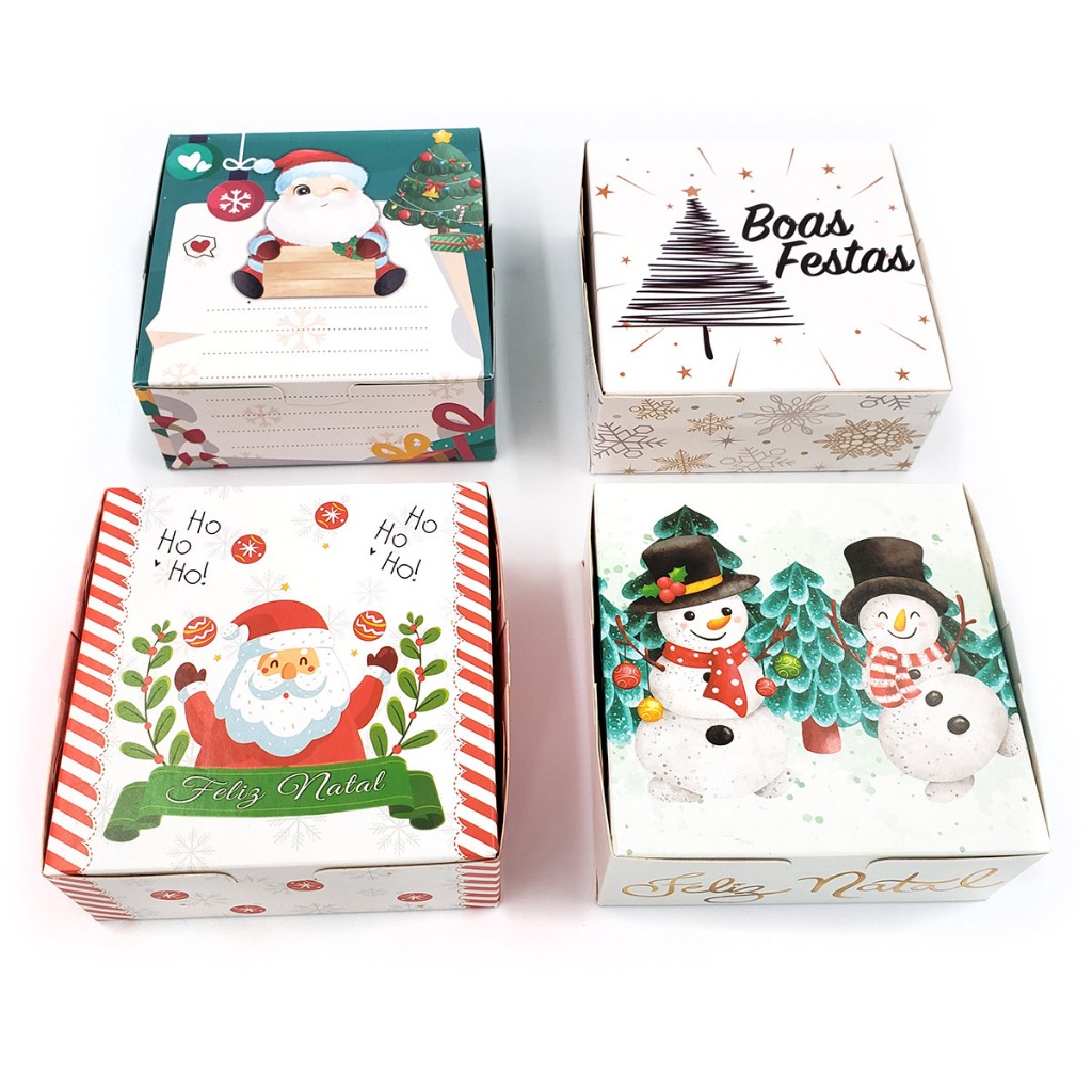 kit 55 caixas de natal para 4 doces a pronta entrega. Lançamento, Caixinha Lembrancinha natalina