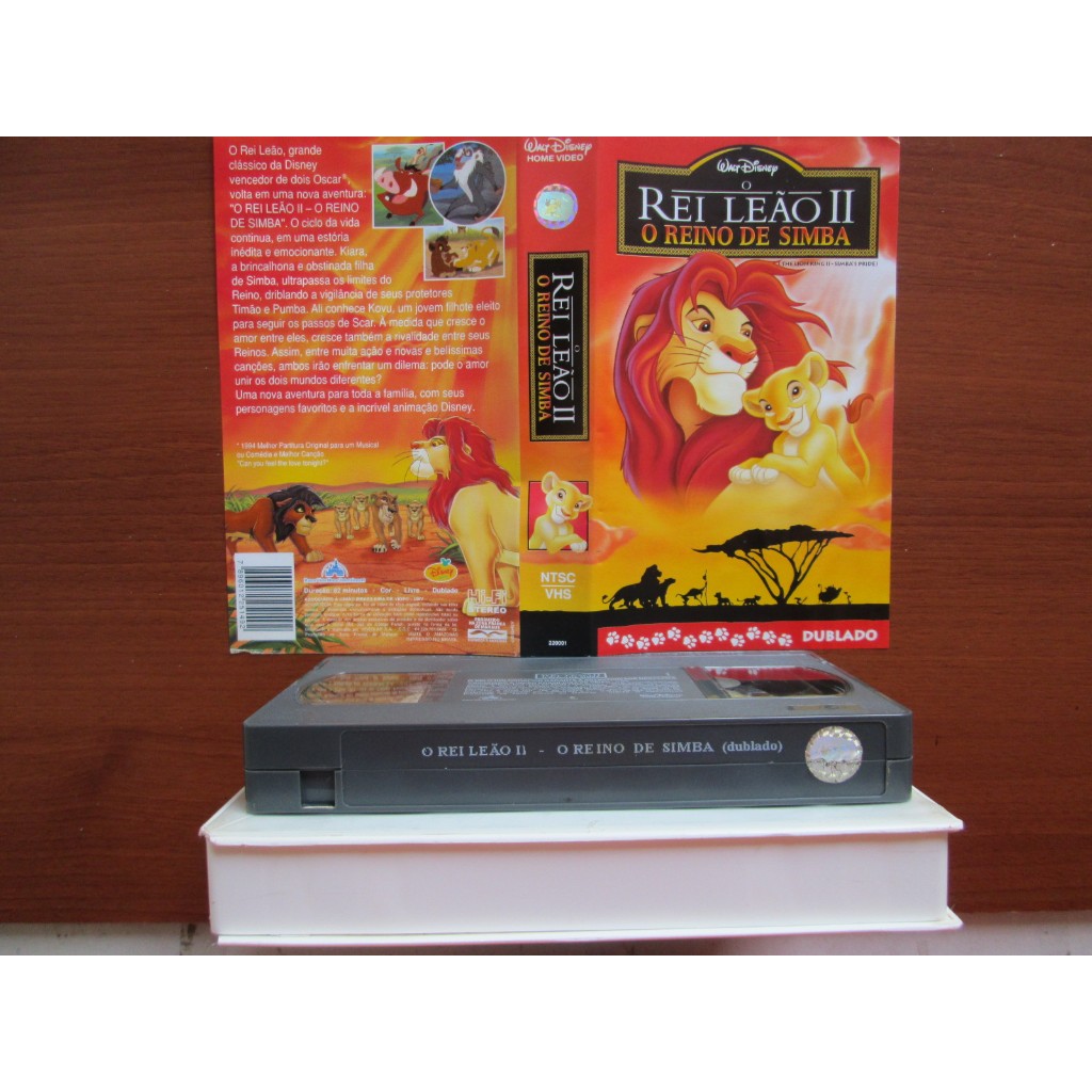 VHS / Fita VHS / O REI LEÃO 2 / WALT DISNEY / O Reino De Simba / Dublado / Original No Estojo Branco / Fita Sem Mofo Ori