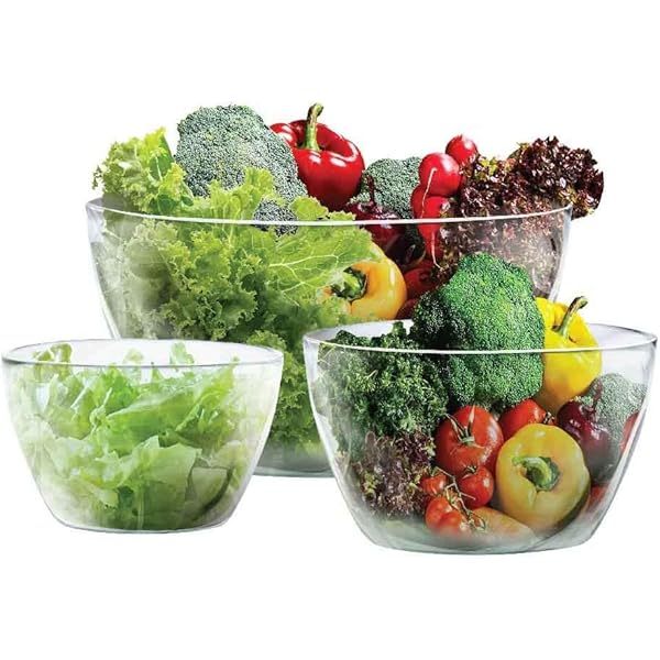 Kit 3 Travessas Para Alimentos - Bowl - Saladeira - Pequena, Média e Grande