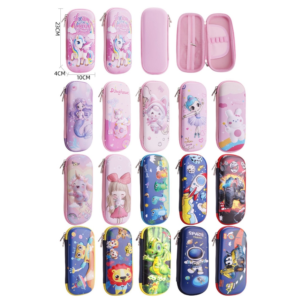 Estojo De Lápis 3D desenho Grande Capacidade Organizador De Papelaria Portátil Para Estudantes De Escritório